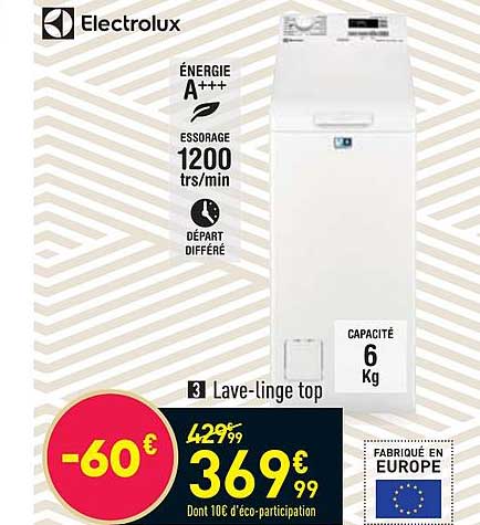 lave-linge top électrolux