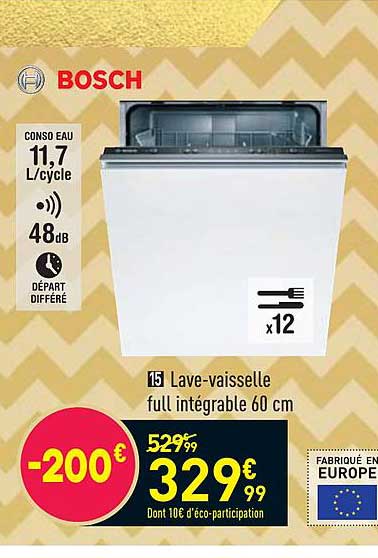 lave-vaisselle full intégrable 60 cm bosch