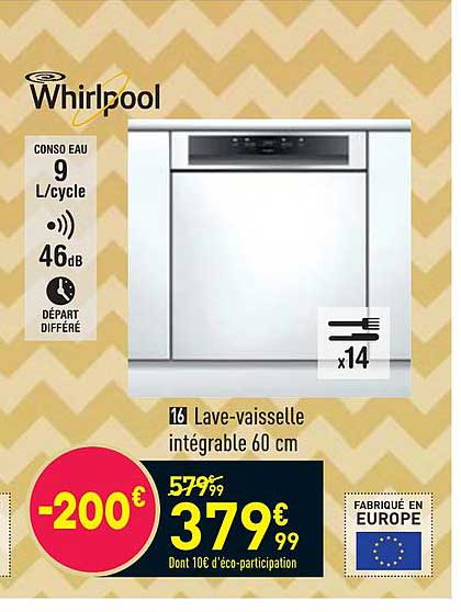 lave-vaisselle intégrable 60 cm whirlpool