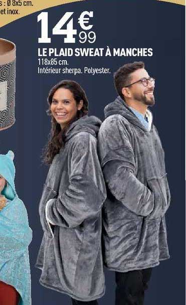 le plaid sweat à manches