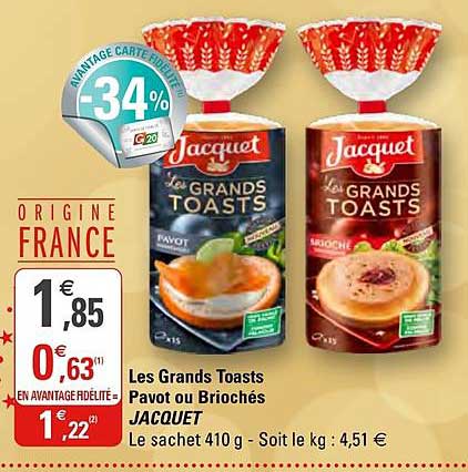 les grands toasts pavot ou briochés jacquet