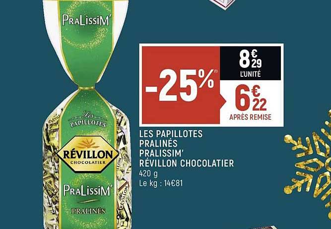 les papillotes pralinés pralissim' révillon chocolatier