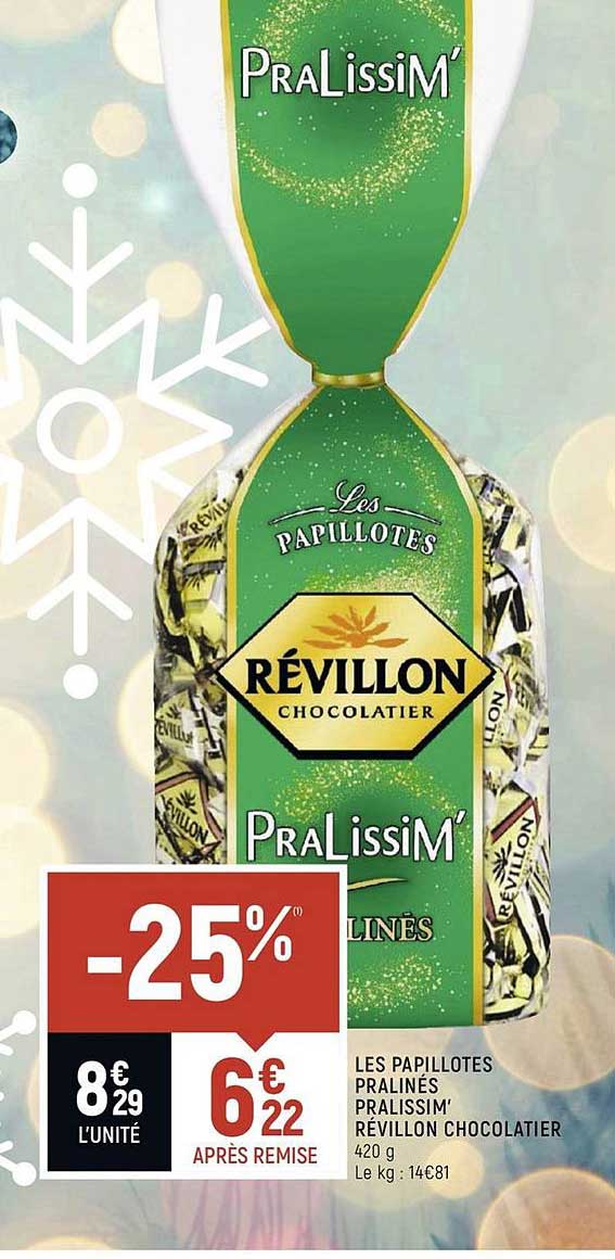 les papillotes pralinés pralissim' révillon chocolatier