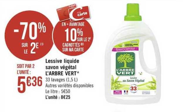 lessive liquide savon végétal l'arbre vert