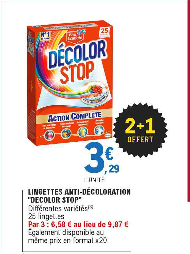 lingettes anti décoloration "decolor stop"