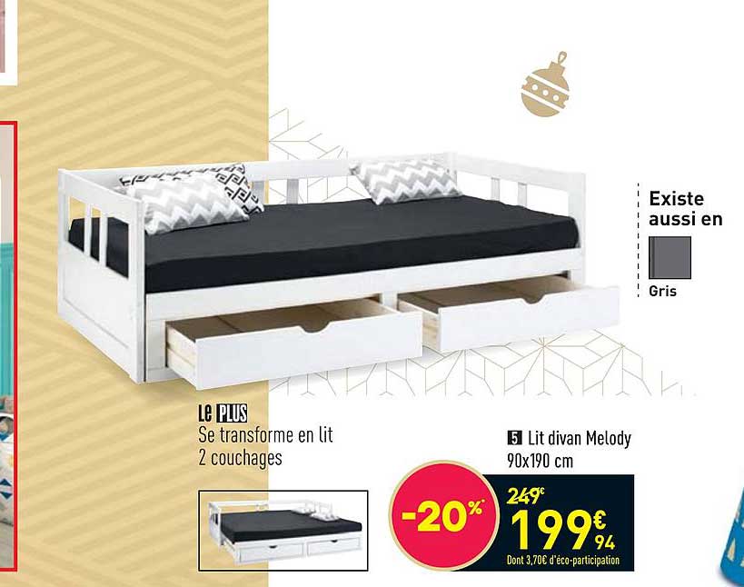 lit divan melody 90 x 190 cm