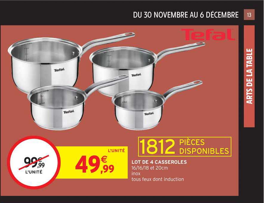 Lot De 4 Casseroles Tefal