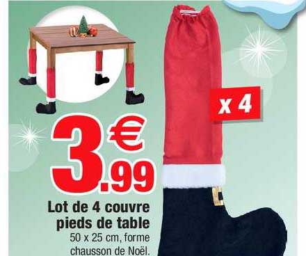 lot de 4 couvre pieds de table