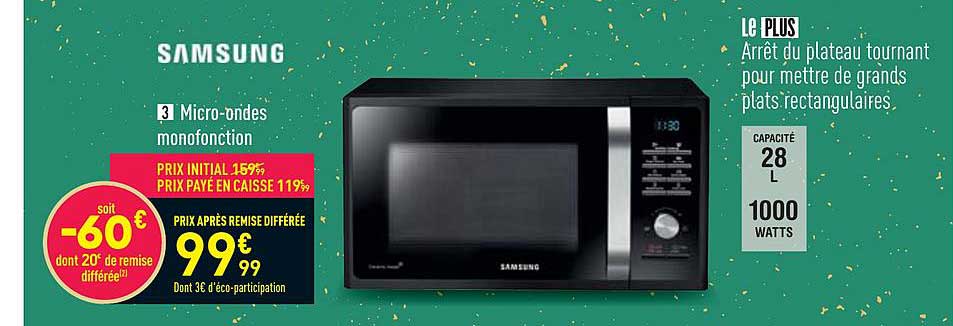 micro-ondes monofonction samsung