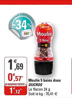 Moulin 5 Baies Doux Ducros