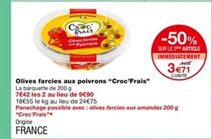 Olives Farcies Aux Poivrons "croc'frais"