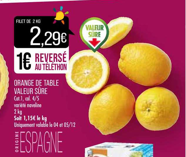 orange de table valeur sûre