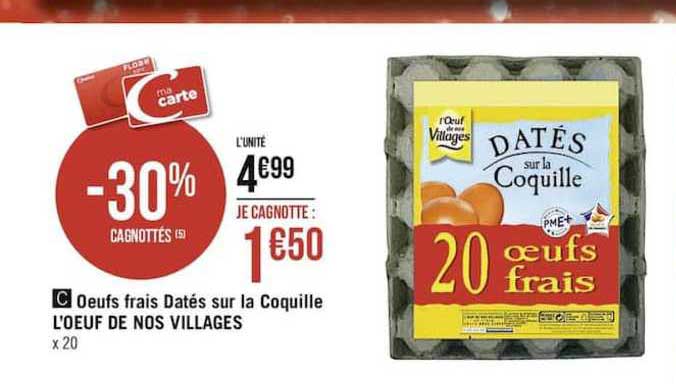 œufs frais datés sur la coquille l'œuf de nos villages