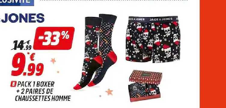 Pack 1 Boxer + 2 Paires De Chaussettes Homme Jack&jones
