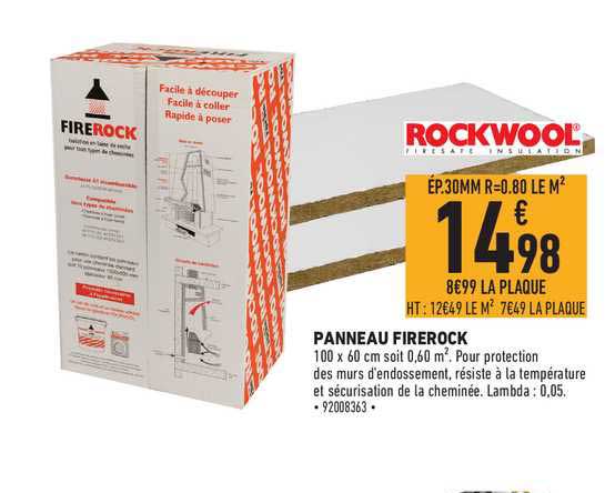 Panneau Firerock Rockwool