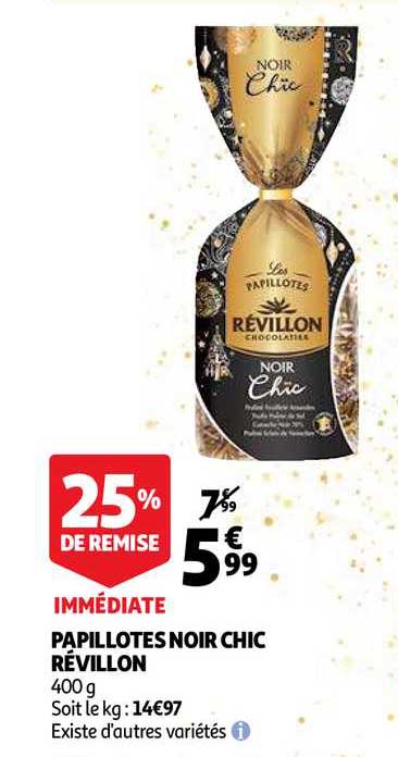 papillotes noir chic révillon 25% de remise immédiate