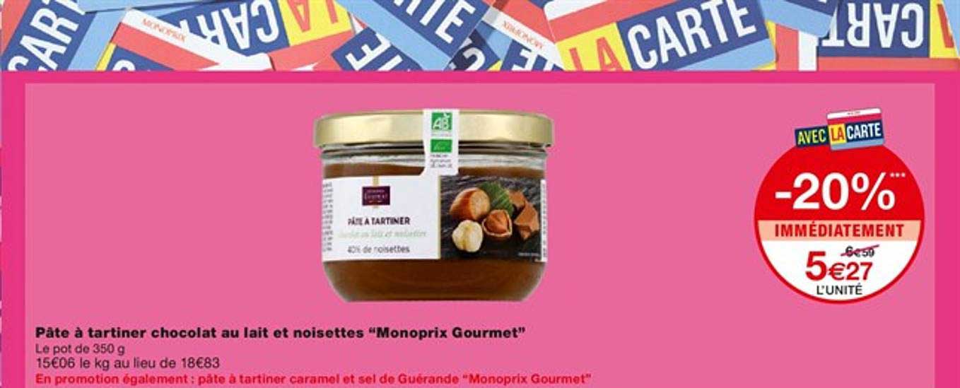 Pâte à Tartiner Chocolat Au Lait Et Noisettes "monoprix Gourmet"