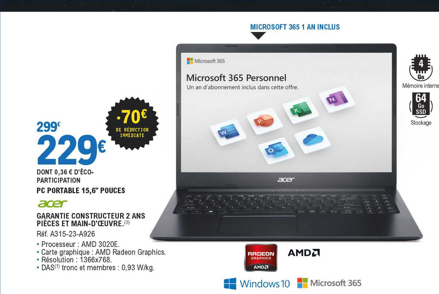 pc portable 15,6" pouces acer
