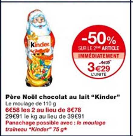 père noël chocolat au lait "kinder"