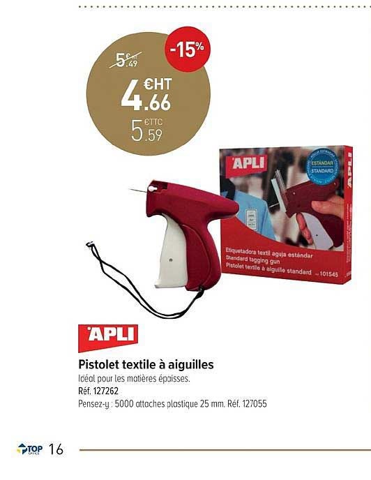 Pistolet Textile à Aiguilles Apli