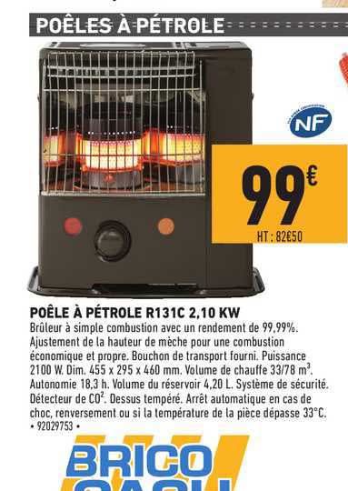 Poêle à Pétrole R131c 2, 10 Kw