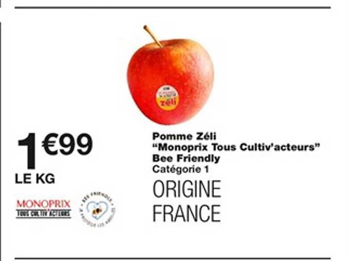 pomme zéli "monoprix tous cultiv'ateurs" bee friendly