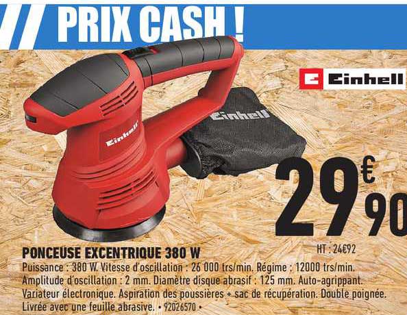 ponceuse excentrique 380 w einhell