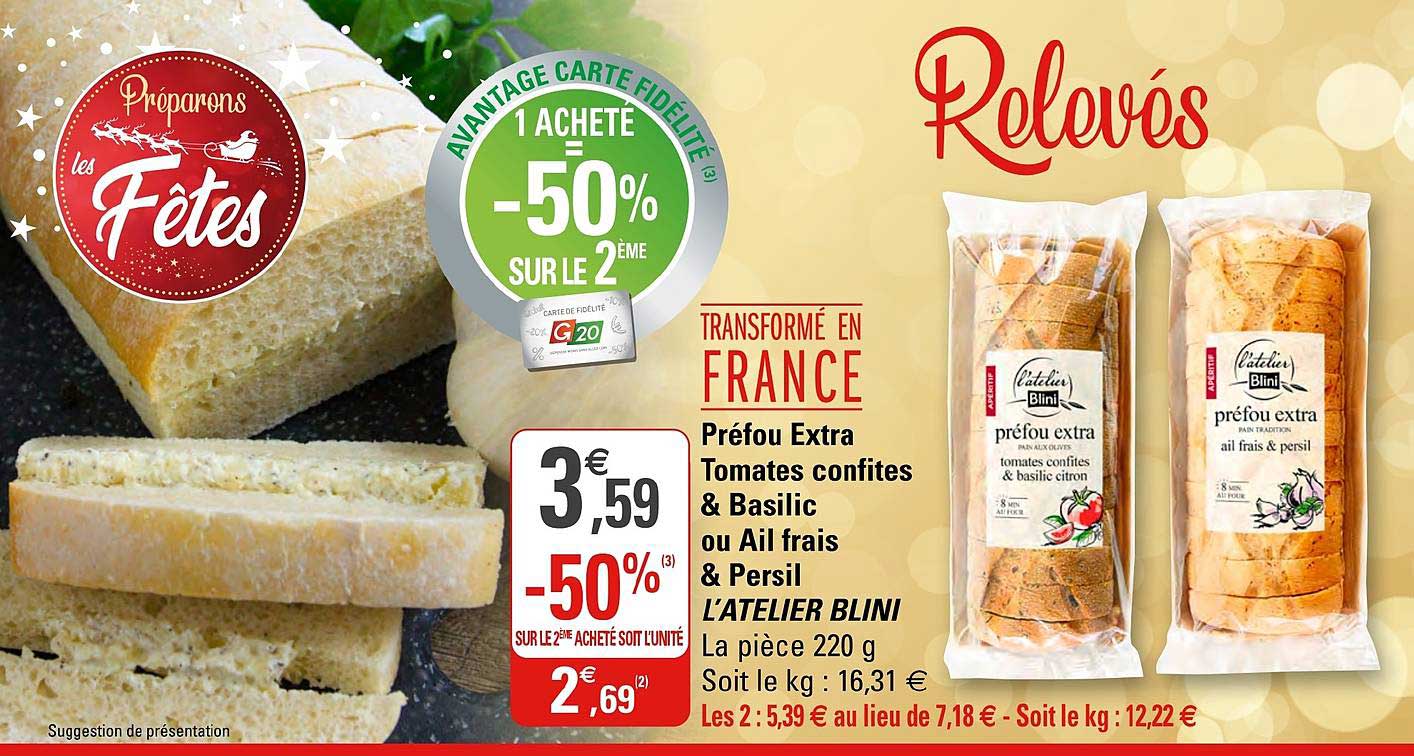 préfou extra tomates conflites & basilic ou ail frais & persil l'atelier blini