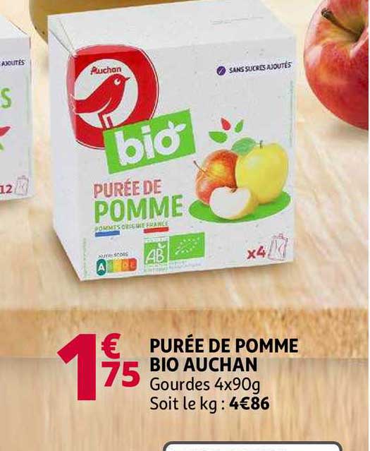 Purée De Pomme Bio Auchan
