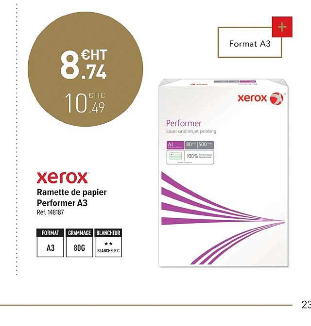ramette de papier performer a3 xerox