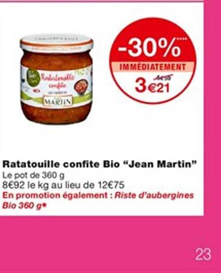 ratatouille confite bio "jean martin"