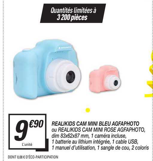 realikids cam mini bleu agfaphoto ou realikids cam mini rose agfaphoto