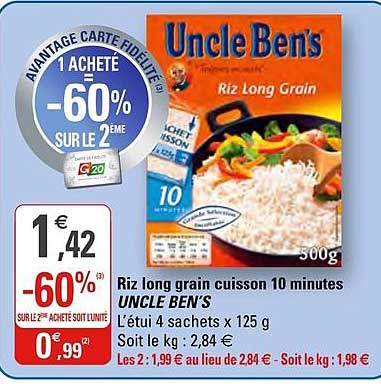 riz long grain cuisson 10 minutes uncle ben's