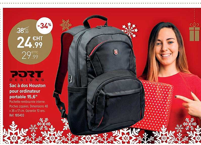 sac à dos houston pour ordinateur portable 15.6" port