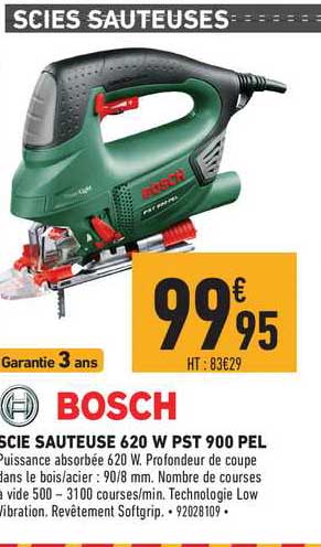 scie sauteuse 620 w pst 900 pel bosch