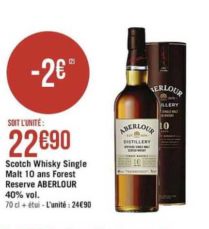 scotch whisky single malt 10 ans forest reserve aberlou 40% vol.
