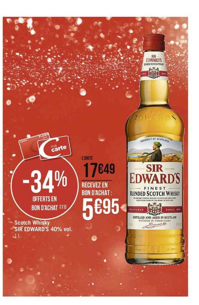 scotch whisky sir edward's 40% vol.