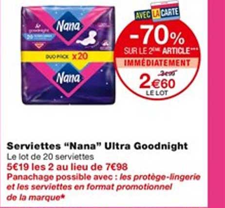serviettes "nana" ultra goodnight