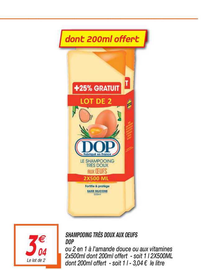 shampooing très doux aux oeufs dop