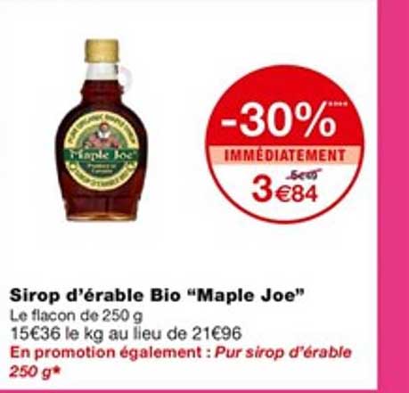 sirop d'érable bio "maple joe"