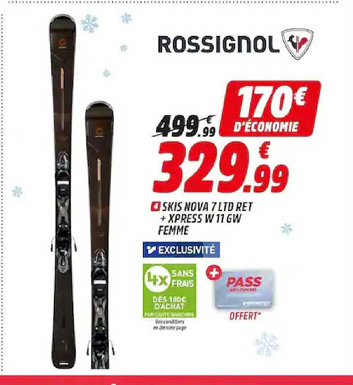 skis nova 7 ltd ret + xpress w 11 gw femme rossignol