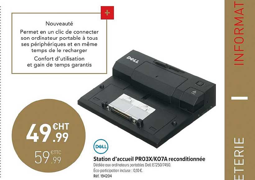 station d'accueil pro3x ko7a reconditionnée dell
