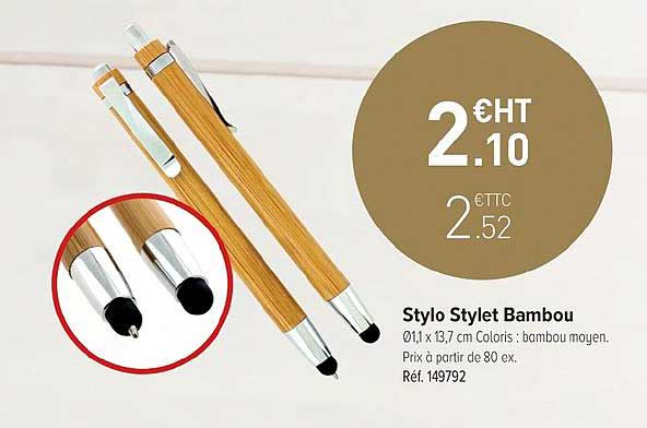 stylo stylet bambou