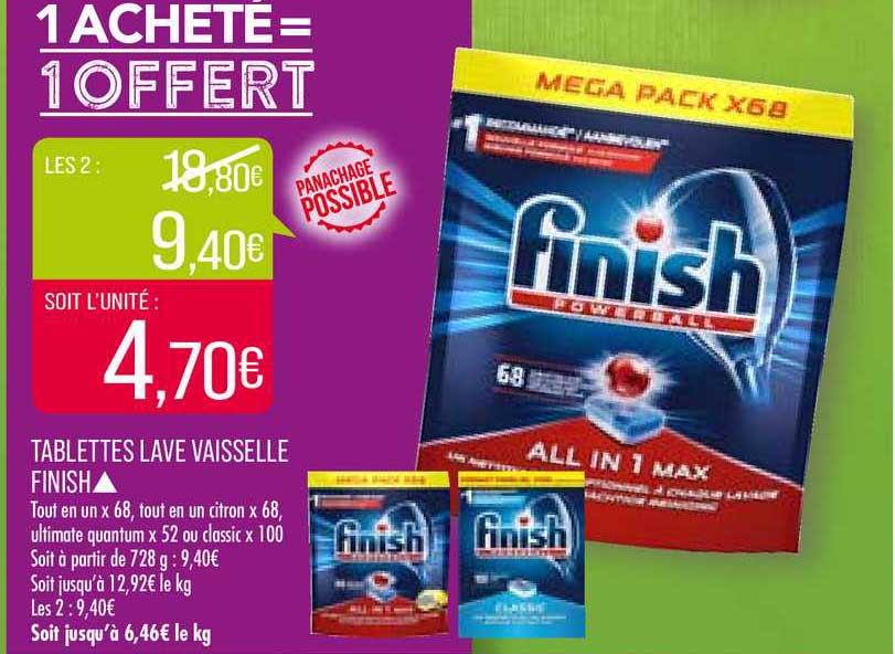 tablettes lave vaisselle finish