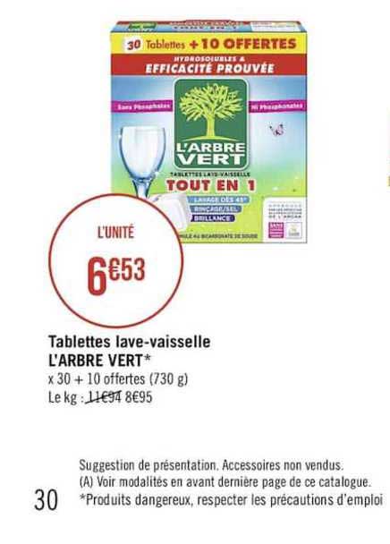 tablettes lave vaisselle l'arbre vert