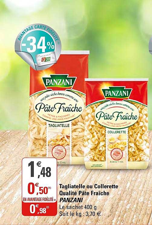 tagliatelle ou collerette qualité pâte fraîche panzani