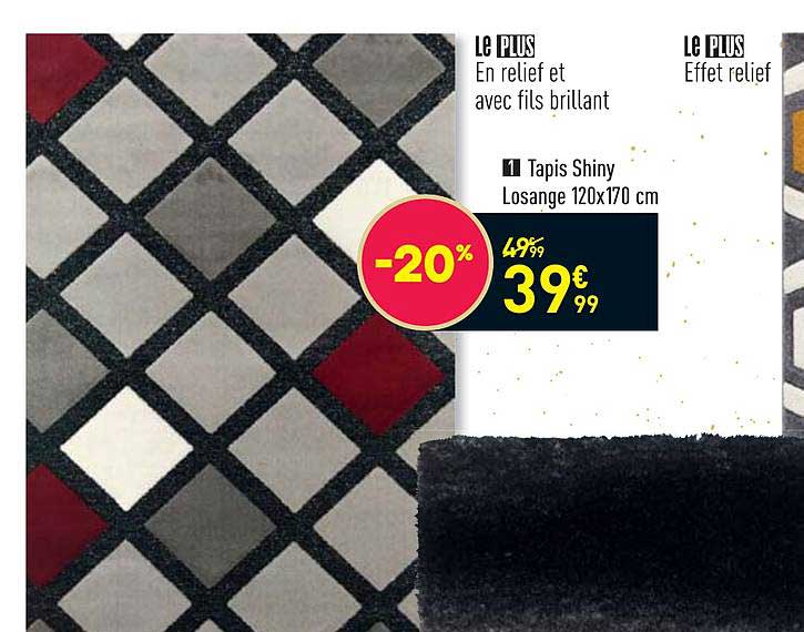 tapis shiny losange 120 x 170 cm