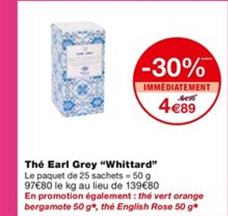 Thé Earl Grey "whittard"