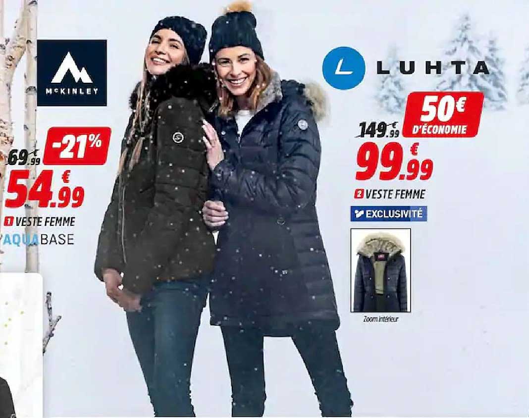 veste femme aquabase mc kinley , veste femme luhta