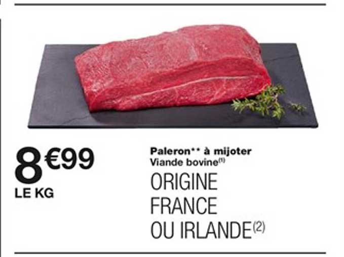 Viande Bovine : Paleron à Mijoter